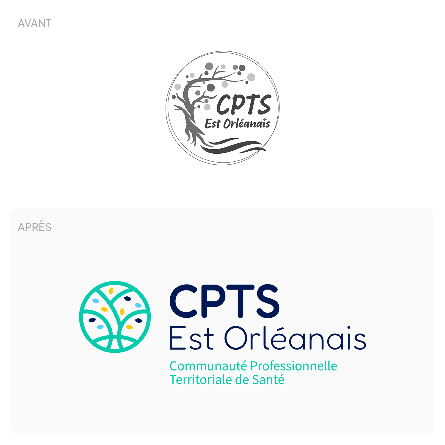 CPTS Est Orléans Logo Avant Apres